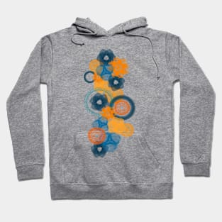 Oranges and Bluebells: a Patterned Spirograph Collage Hoodie